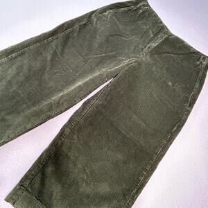 Poetry Women's Size 14 Wide Leg Crop Corduroy Pants Green